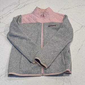 Vineyard Vines Gray and Pink Quilted Jacket